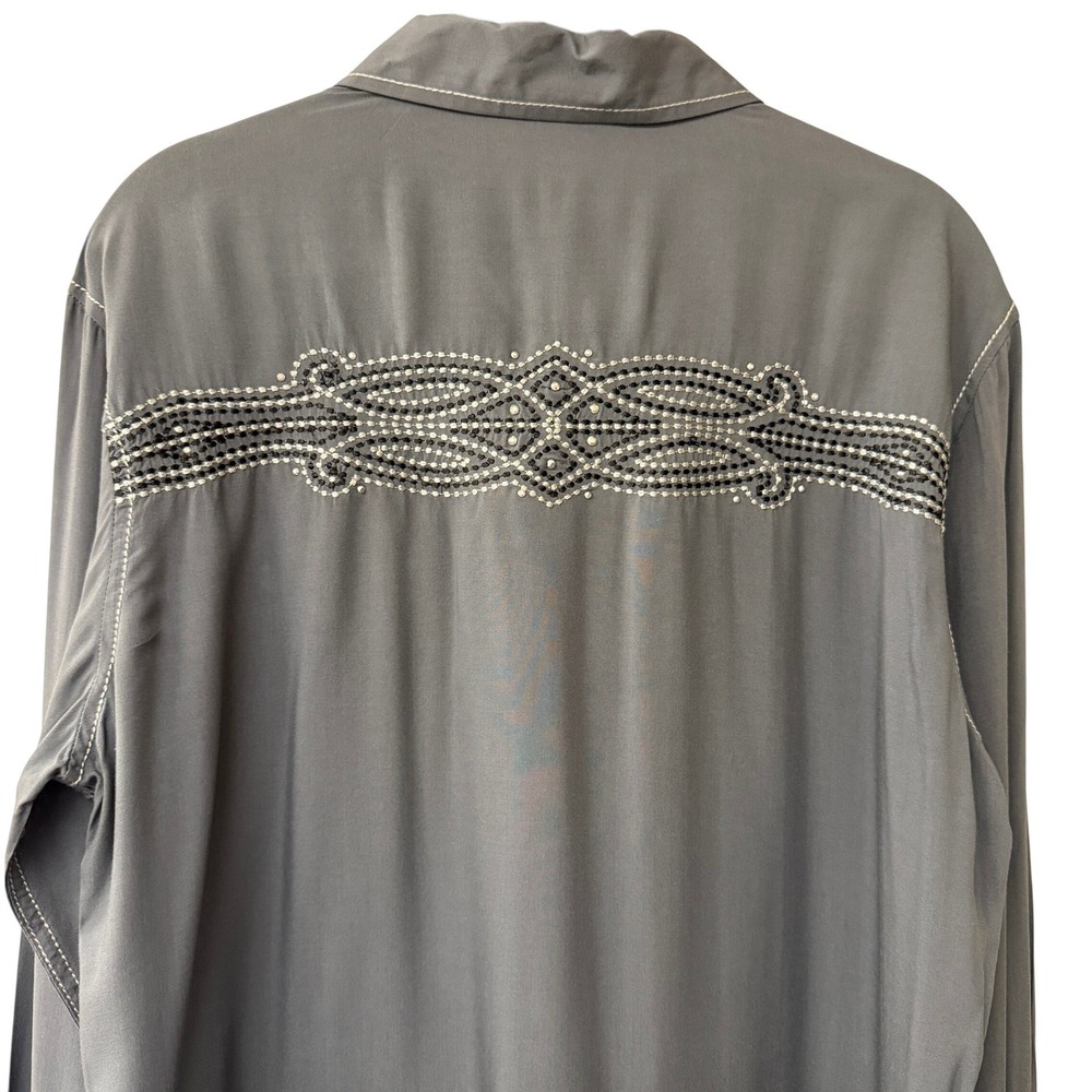 NWT Cowgirl Up Womens Rhinestone Back Contrast Stitch Western Shirt Size Large